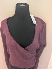 Derek & Heart Junior Sz. L Crop Plum Sweater Top New w/Tags