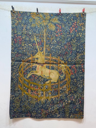 Vintage Fabulous France Aubusson Style Pictorial Figurative Tapestry Wall Hang