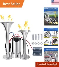 12V 600DB Car Air Horn, Super Loud Air Horn for Truck, Dual Electric Air Horns K