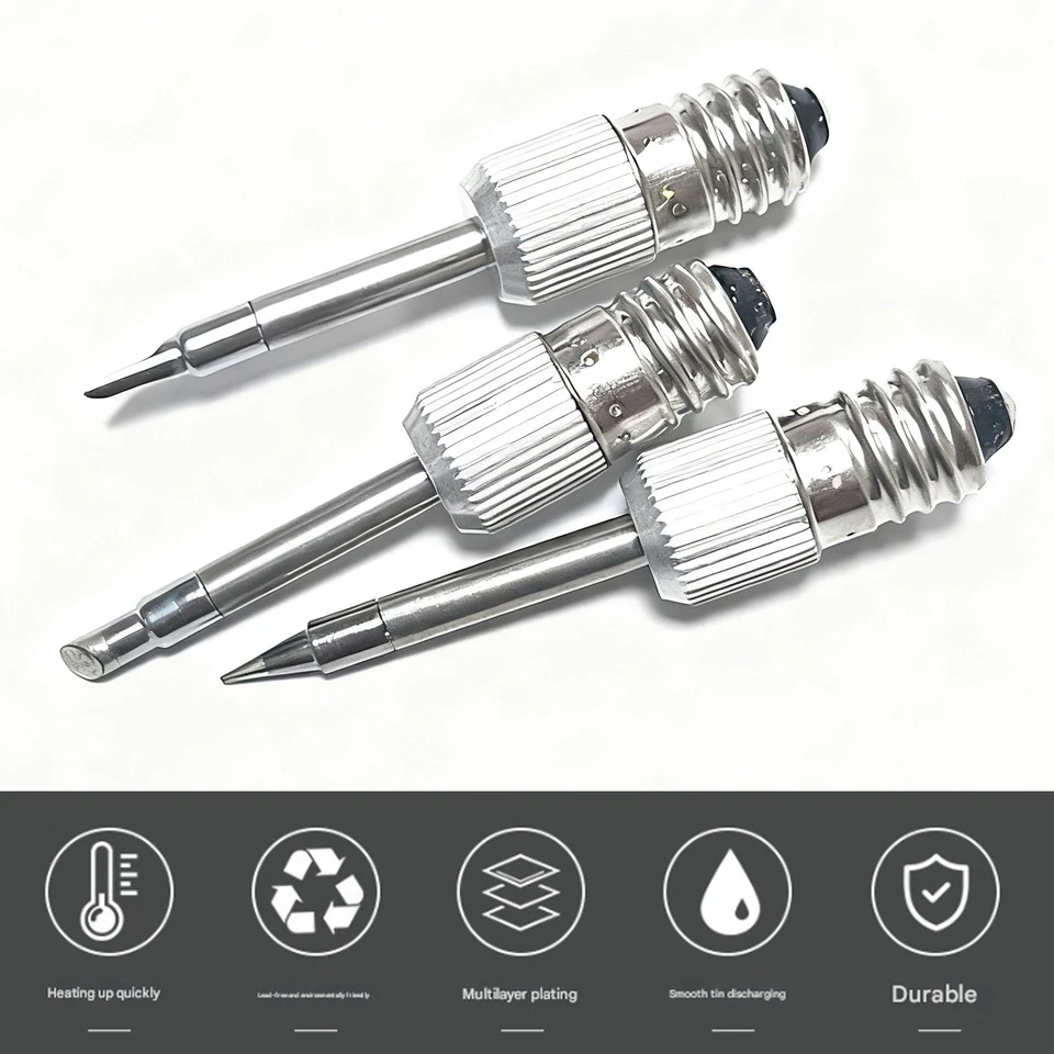 3pcs Soldering Iron Tips E10 Replacement for Parkside PLKA 4B3 Silver - Image 4 of 4