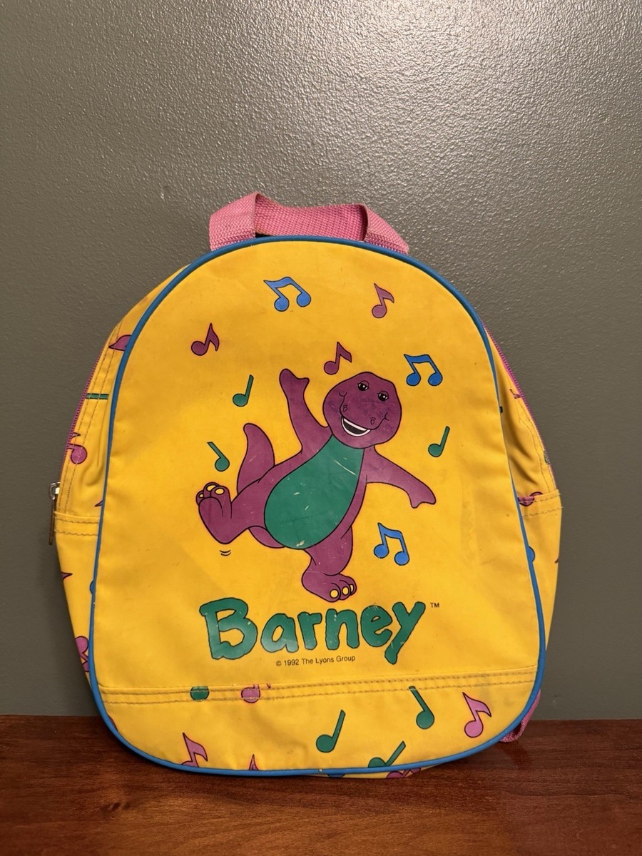 Vintage Barney Yellow Back Pack 11in The Lyons Group 1990s Kids