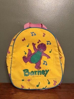 Vintage Barney Yellow Back Pack 11in The Lyons Group 1990s Kids