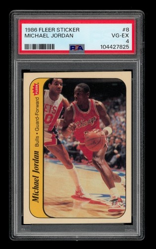 1986-87 Fleer Sticker Set-Break #  8 Michael Jordan PSA 4 VG-EX