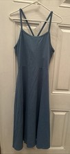 Pact Fit Flare Midi Dress Sz XL Shelf Bra Organic Cotton Racer Back Preppy