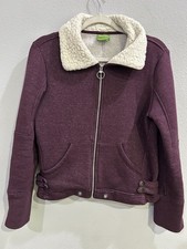 Hoodies Women s Red Collared Zip Up Pockets Jacket Size M