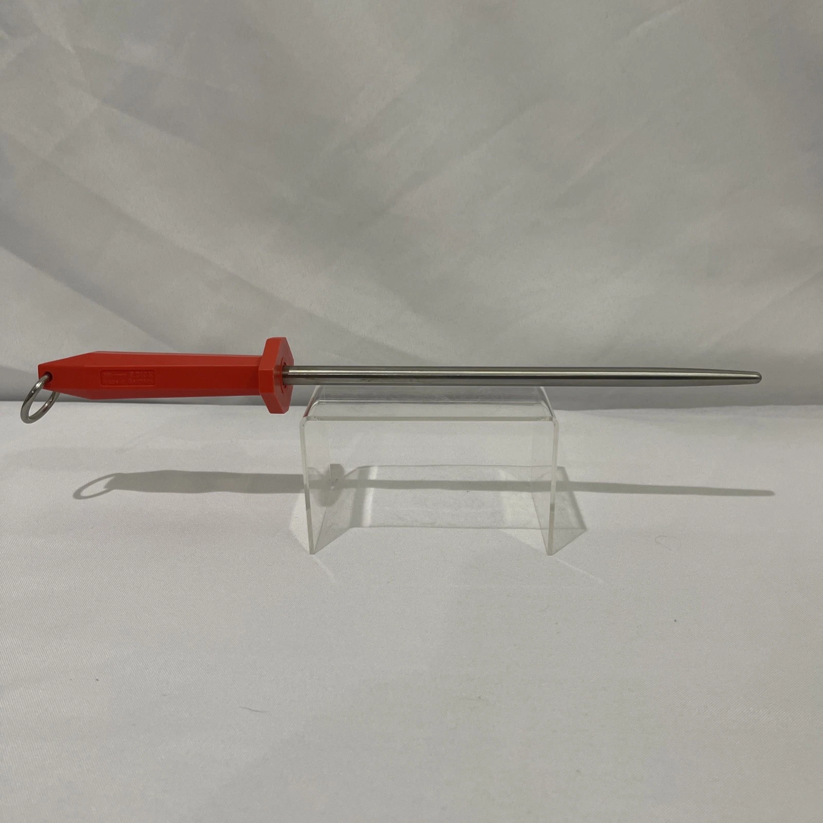 F. DICK 10-Inch Sharpening Steel Round Smooth Polished, Red Handle - German Made