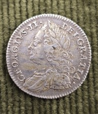 1757 George II Silver Sixpence Rare British Coin Extremely Fine EF 1757 UK
