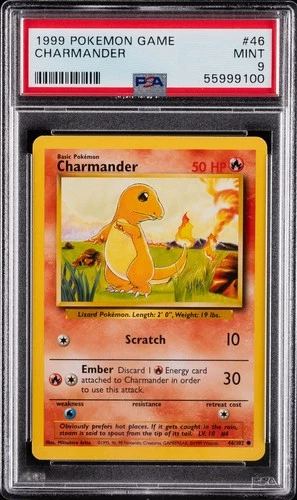 1999 POKEMON GAME #46 CHARMANDER PSA 9
