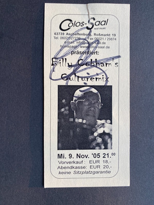 BILLY COBHAM  2005 In-person signed Eintrittskarte 7x15 Autogramm