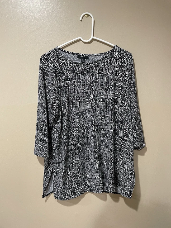 Traje pantalón Alfani blanco y negro 2 piezas ~ Talla PXL ~ Material súper elástico Foto 2 de 4