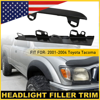Car Front Bumper Grille Headlight Filler For 2001-2004 Toyota Tacoma Black Metal
