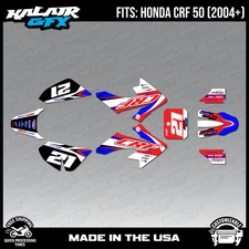 Graphics Kit for Honda CRF50 (2004-2012) or (2013+) OG CREW-Red Blue