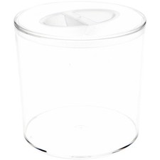 Pioneer Plastics Clear Cylinder Container w/ Pinch Style Lid 3.375" W x 3.125" H