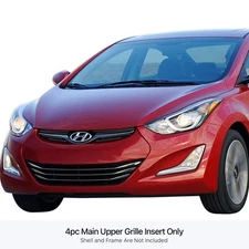 For Hyundai Elantra 12-16 APG 1-Pc Black 8x6 mm Horizontal Billet Main Grille