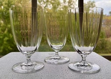 (3) MIKASA STEPHANIE~CRYSTAL ICED TEA GOBLETS~GLASSES~STEMWARE~6"~OPTIC BOWL~EUC