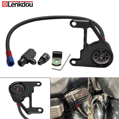 #ad For Harley 1999 2017 Twin Cam Oil Pressure Gauge Kit Touring Dyna Softail Black $55.99