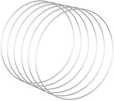 12 Inch Floral Wreath Hoops - Set of 6 Silver Metal Rings for Crafts