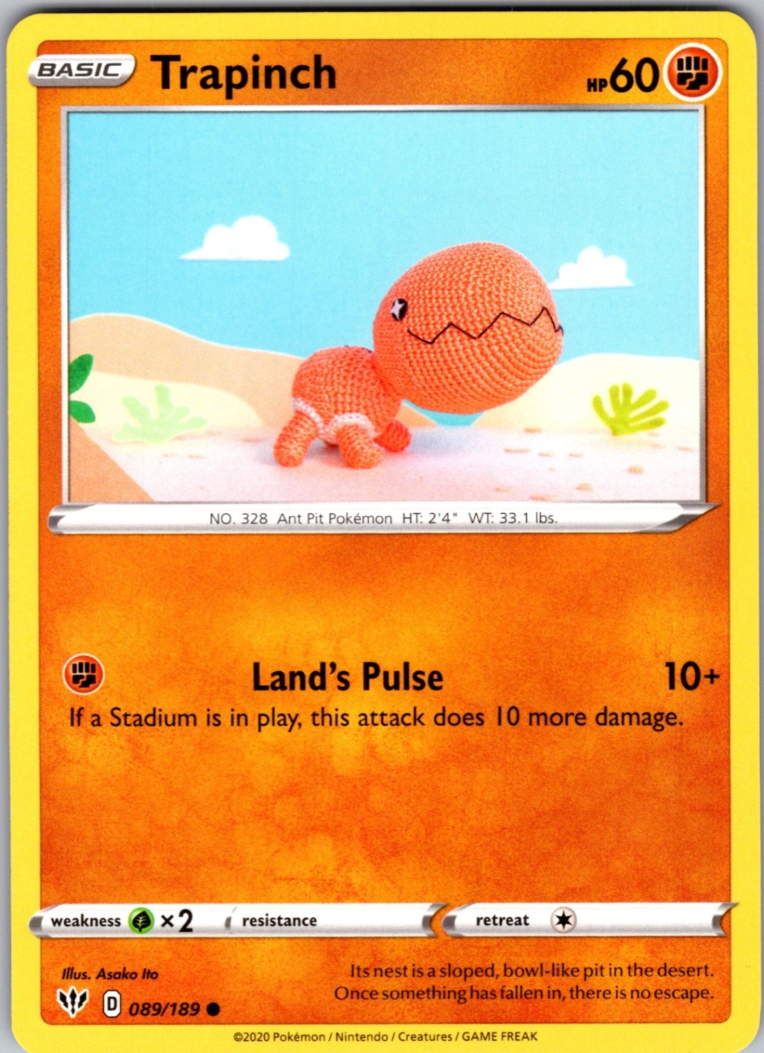 Trapinch 089/189 Common Regular SWSH03: Darkness Ablaze NM