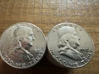 1958 Full Roll Of 20 Franklin Half Dollar 90% Silver Coin