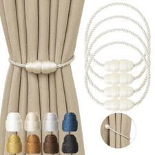 Magnetic Curtain Tiebacks Rope Curtain Tie Backs for Curtains 4 Pack Curtain ...