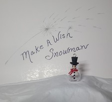 Snowman Pendant Glass Handmade 'Make A Wish' Original With 'Wish Seed' Inside