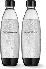 Sodastream 1 Litre Slim Reusable Dishwasher Safe Water Bottles Pack of 2 for Spi