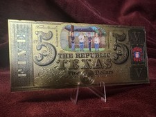 Rare King of the Hill Texas Republic $5 Gold Foil Note – Hank & Crew Collectible Rare King of the Hill Texas Republic $5 Gold Foil Note – Hank & Crew Collectible
