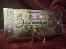 Rare King of the Hill Texas Republic $5 Gold Foil Note – Hank & Crew Collectible