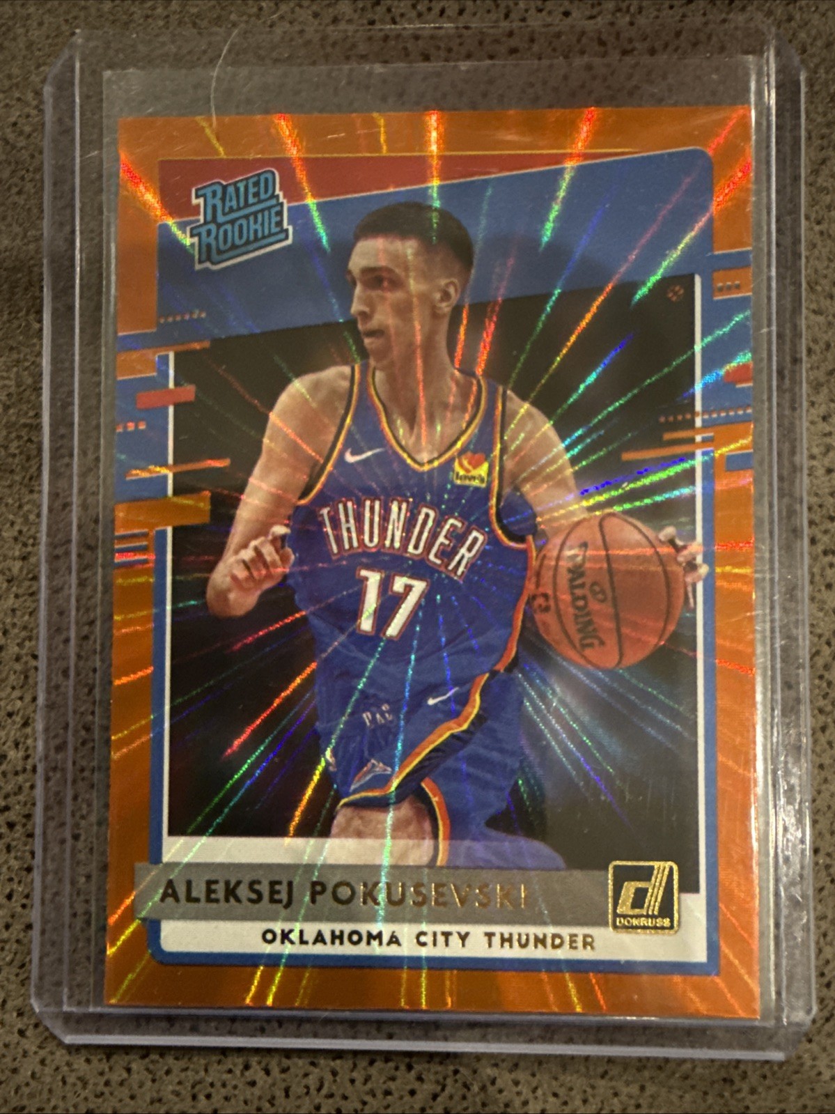 2020-21 Panini Donruss - Rated Rookies Aleksej Pokusevski #209 Orange Laser (RC)