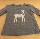 Carter's Girls Gray 3T Long Sleeve T Shirt Deer Love & Joy Holiday & Christmas — photo 4