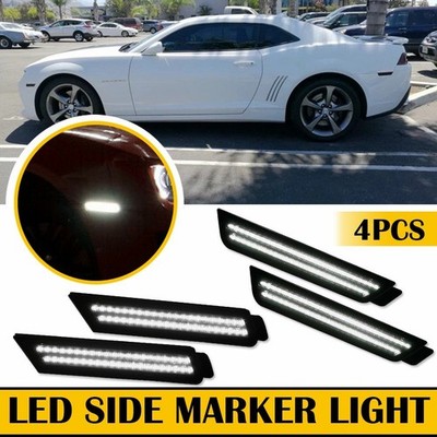 For Chevy Camaro 10-2015 Front Rear LED Bumper Side Marker Light Lamp Smoked 4x*