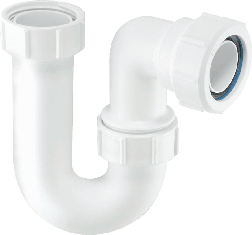 McAlpine SA10 1.25"" 75mm Water Seal Tubular Swivel 'P' Trap with Multifit Outlet