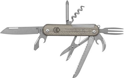 Mercury Duka Multi Tool Large Blade Stonewash Finish Green Micarta Handle