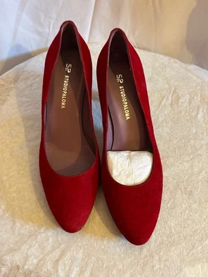 STUDIO PALOMA escarpins en daim rouge pointure 39 - Photo 1/4