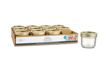 Mainstays Small 8 oz Mason Jars 12pk, Wide Mouth Half Pint Canning Jars and Lids