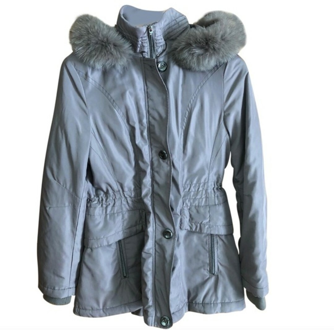 ★HACIE★ FOX FUR TRIM  DOWN LONG PARKA [BLUE GREY][CHA 𝗛𝗔𝗖𝗜𝗘 𝟮𝟰'𝗙𝗪 𝗖𝗢𝗟𝗟𝗘𝗖𝗧𝗜𝗢𝗡 FOX FUR TRIM GOOSE