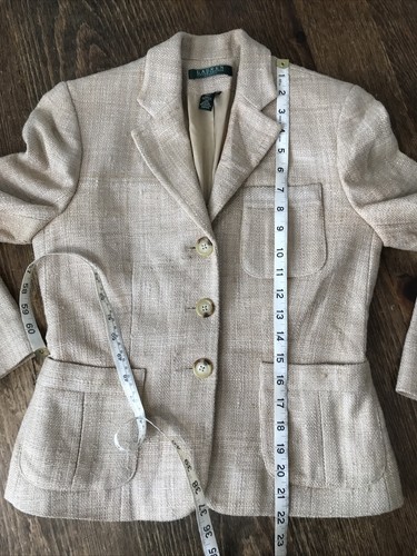 Chaqueta Blazer Lauren Ralph Lauren Mujer 100% Seda Tweed Western Equestrian 2P - Imagen 4 de 12