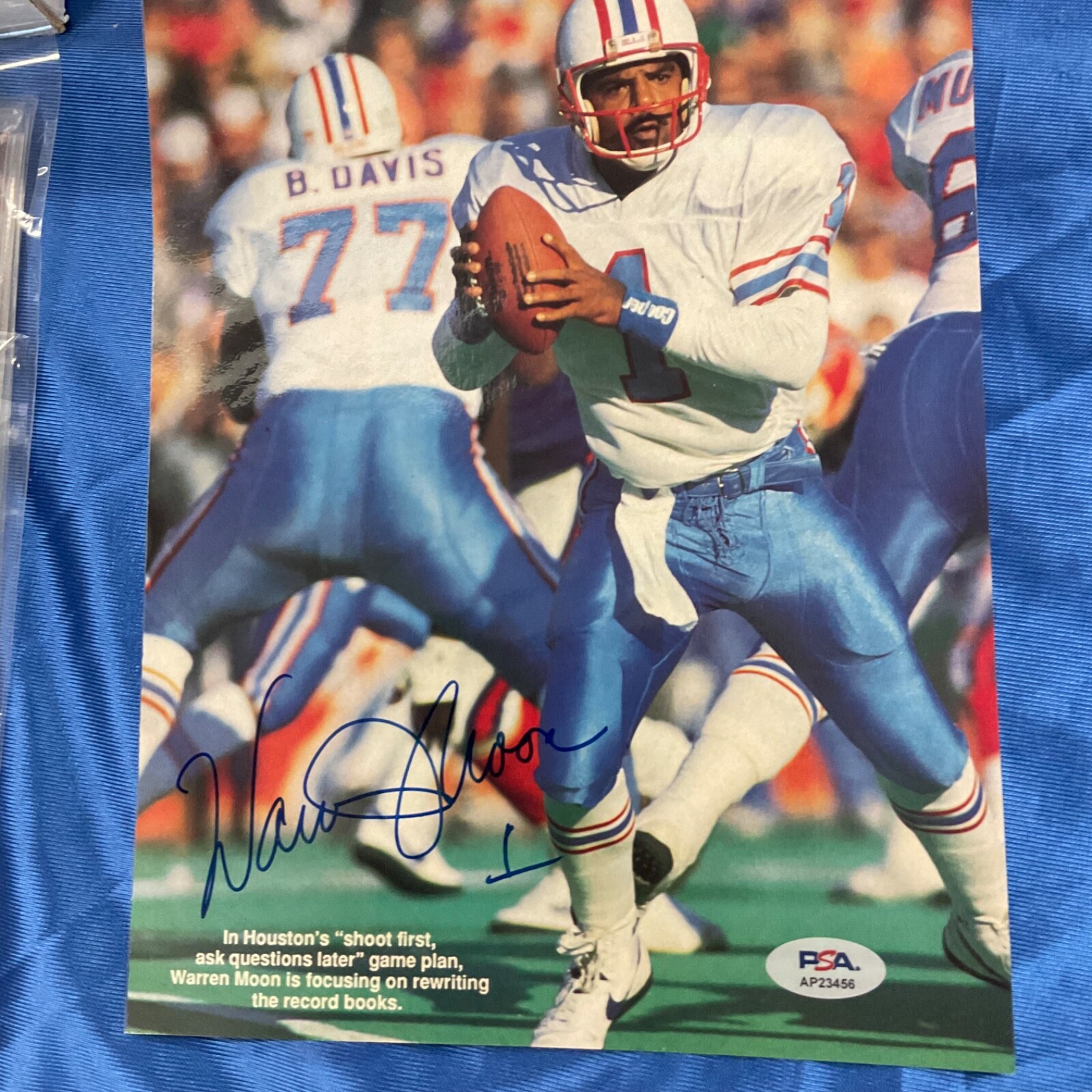 Warren Moon Autographed Signed Pittsburgh Steelers OILERS HOF 80 8x10 MAGAZINE PSA AP23456 