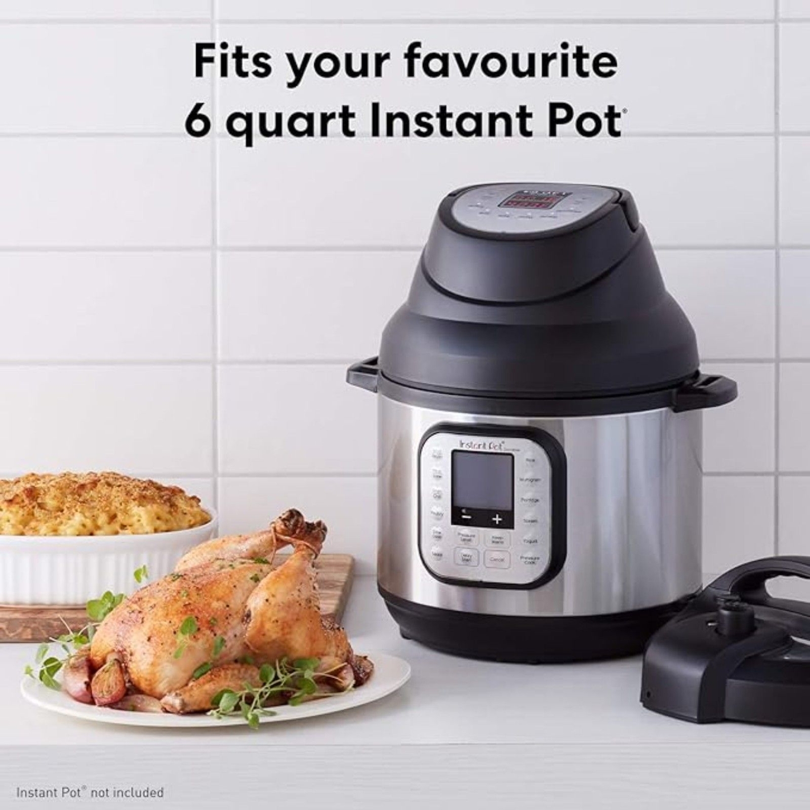 Instant Pot Air Fryer Lid 6 in 1, No Pressure Cooking Functionality, 6 Qt, 1500W-image