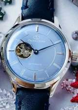 Orient Small Dial Women's Watch Semi Skeleton Blue RK-ND0013L