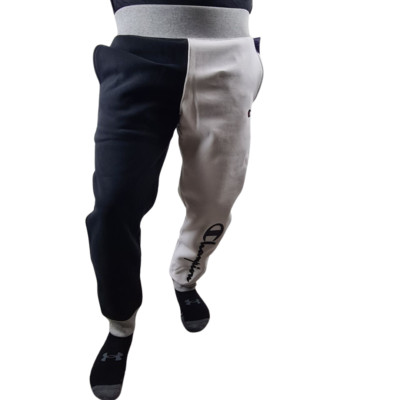   Champion ML0777551114 Men's Reverse Weave Joggers Fleece Black White Size L