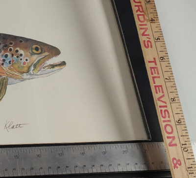 EILEEN KLATT Brown & Cutthroat TROUT Signed Framed Lithograph
