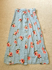 VINTAGE Y2K Womens Skirt-NEW LOOK-blue/white/pnk floral/polka dot button midi-8