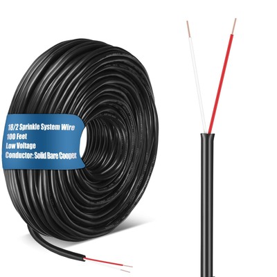 Solid Sprinkler System Wire, 18 Gauge Irrigation Wire with UV Resistant PVC J...