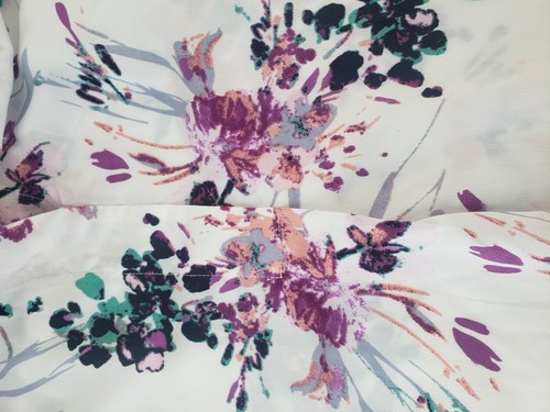 Scrub Med Womens Top SIZE M Cap Sleeve Floral V-Neck Polyester - Picture 8 of 10