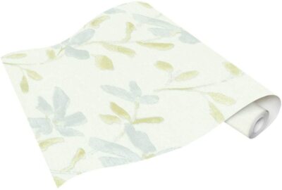 Erismann Tapete Vlies Acquabella 6347-07 Weiß Grau Grün Struktur stylisch Blumen