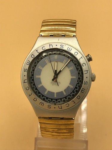 Orologio SWATCH Irony Big ZEBAH (YGS9000)-Flex-Blu/Bianco/Argento-Acciaio Inox - Picture 2 of 6