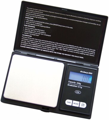 Precision Pocket Scale 550 x .1 g Portable Backlit LCD Display Stainless Steel