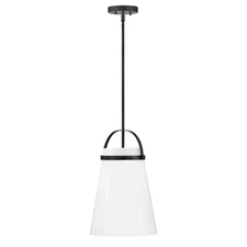 Lark Tori 1 Light Pendant, Black/White - 83053BK