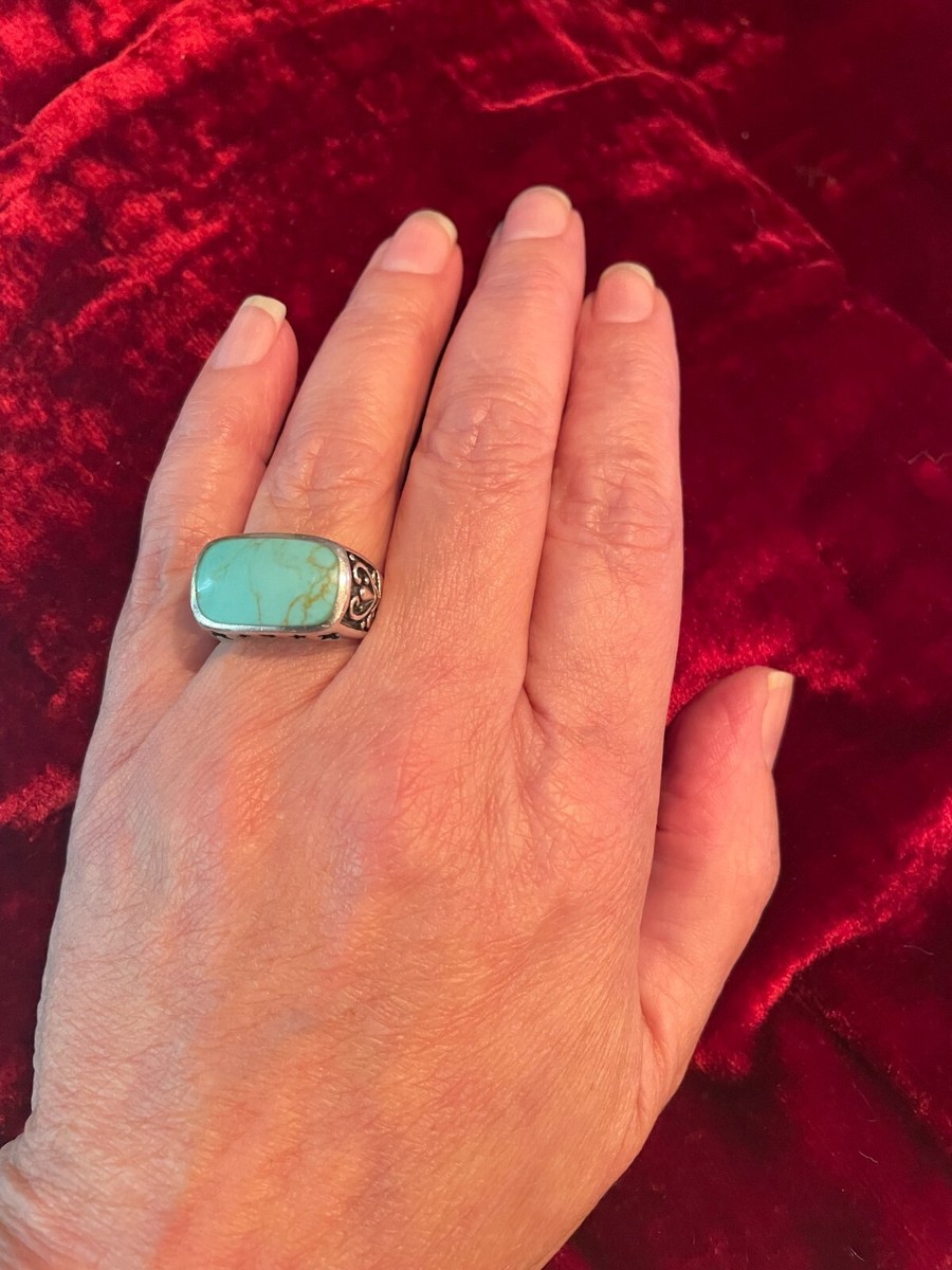 ターコイズ silver ring Vintage Beautiful Sterling Silver & Turquoise Ring, Size 6